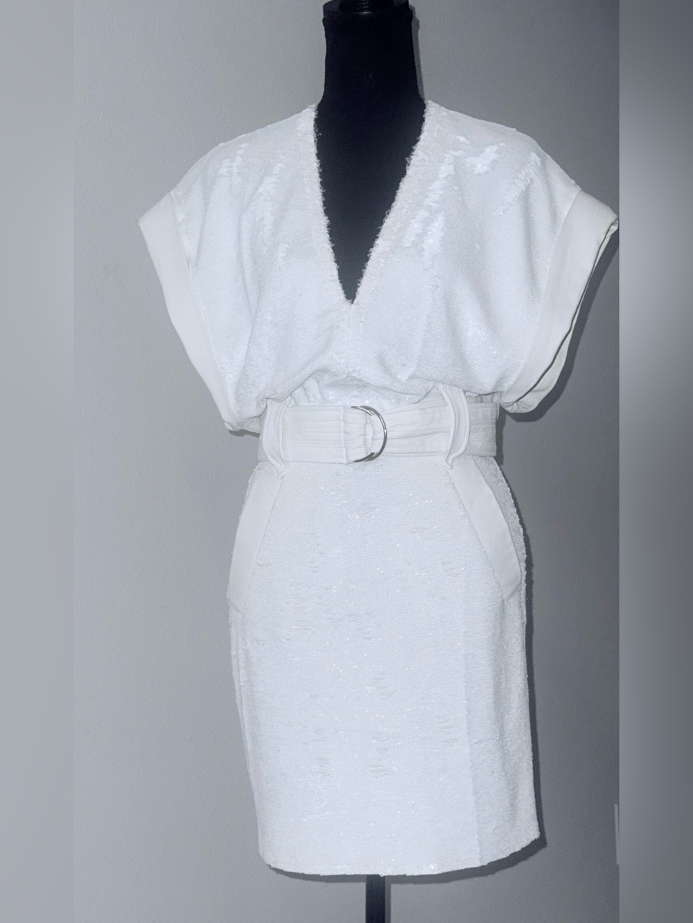 IRO Sequin Leather Trim Dress